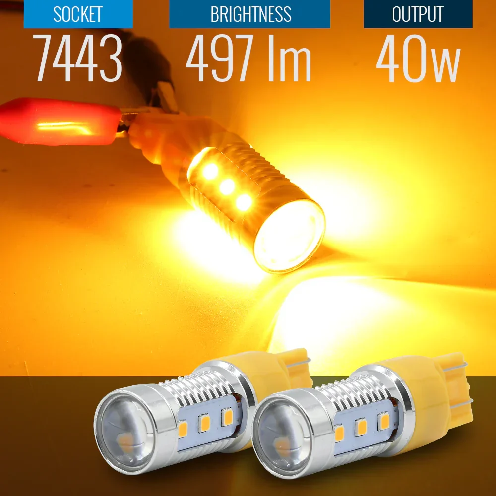 High Power White Red Amber LED Strobe Light Bulb for Brake Tail Stop Parking Light - Image 7