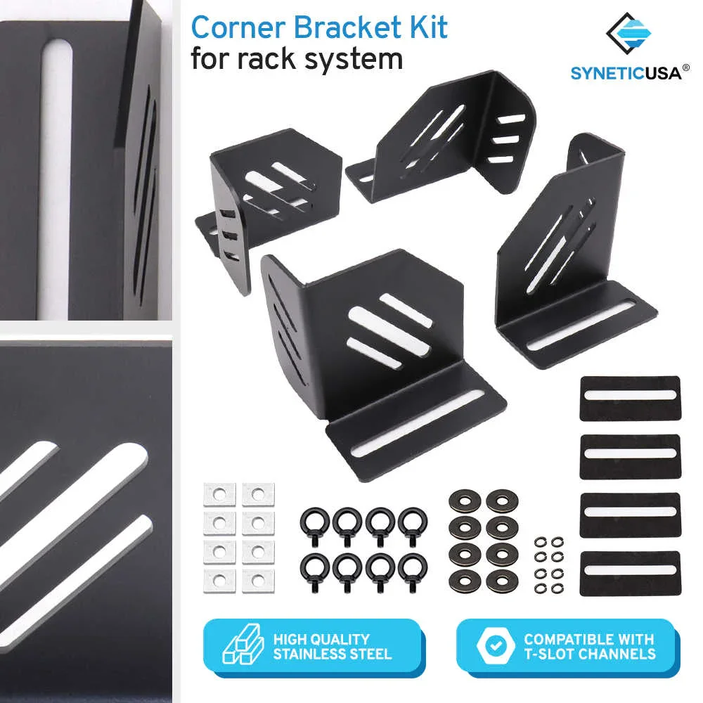 Powder Coated Stainless Steel Corner Bracket (Compatible With T-Slot Channel) - Image 2