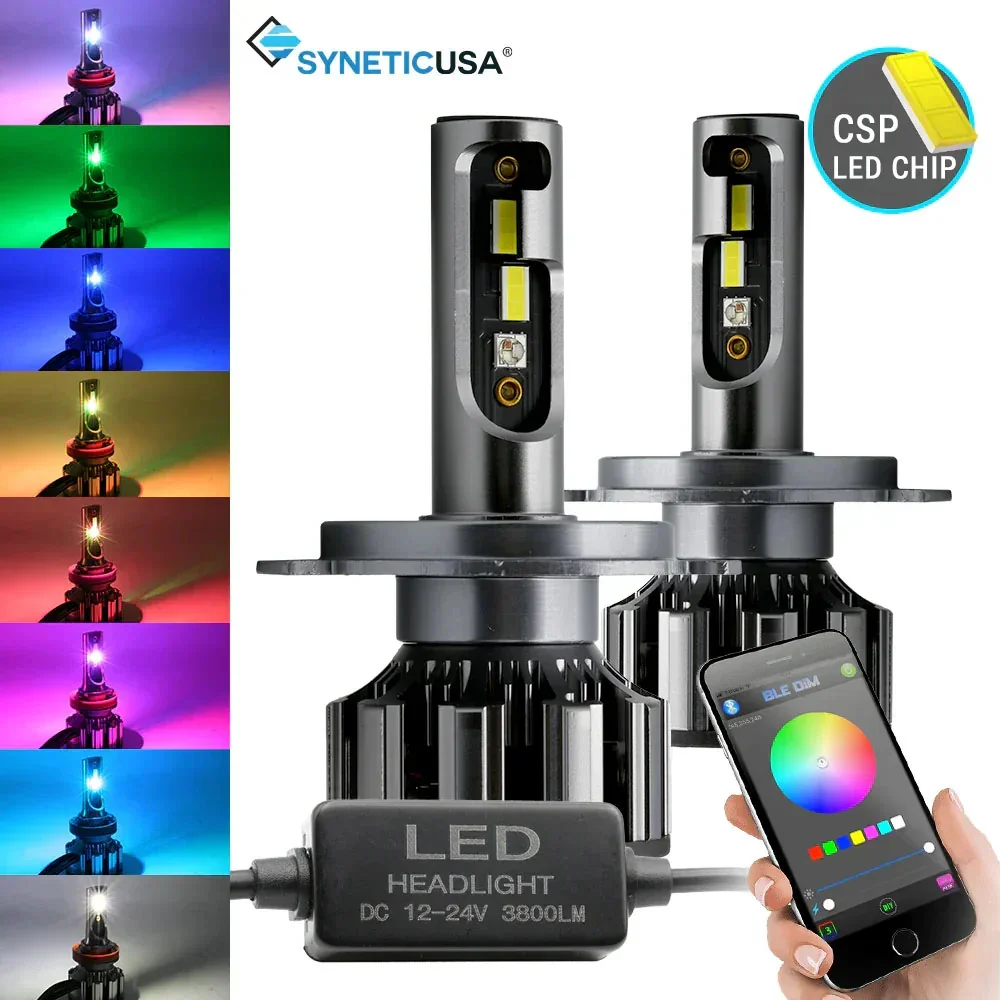 RGB LED CSP Headlight Fog Light Kit + Bluetooth Phone Control (9005 9006 H4 H7 H11) - Image 10