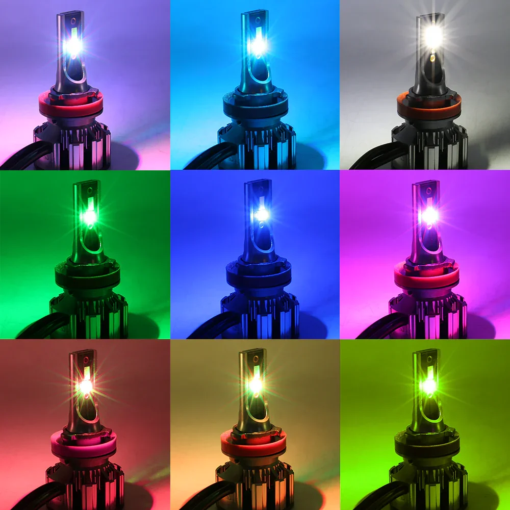 RGB LED CSP Headlight Fog Light Kit + Bluetooth Phone Control (9005 9006 H4 H7 H11) - Image 7