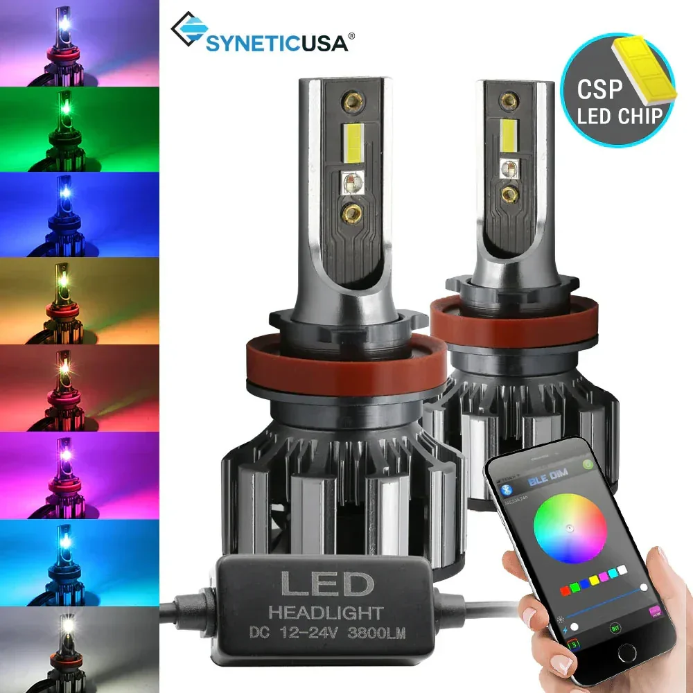 RGB LED CSP Headlight Fog Light Kit + Bluetooth Phone Control (9005 9006 H4 H7 H11) - Image 8