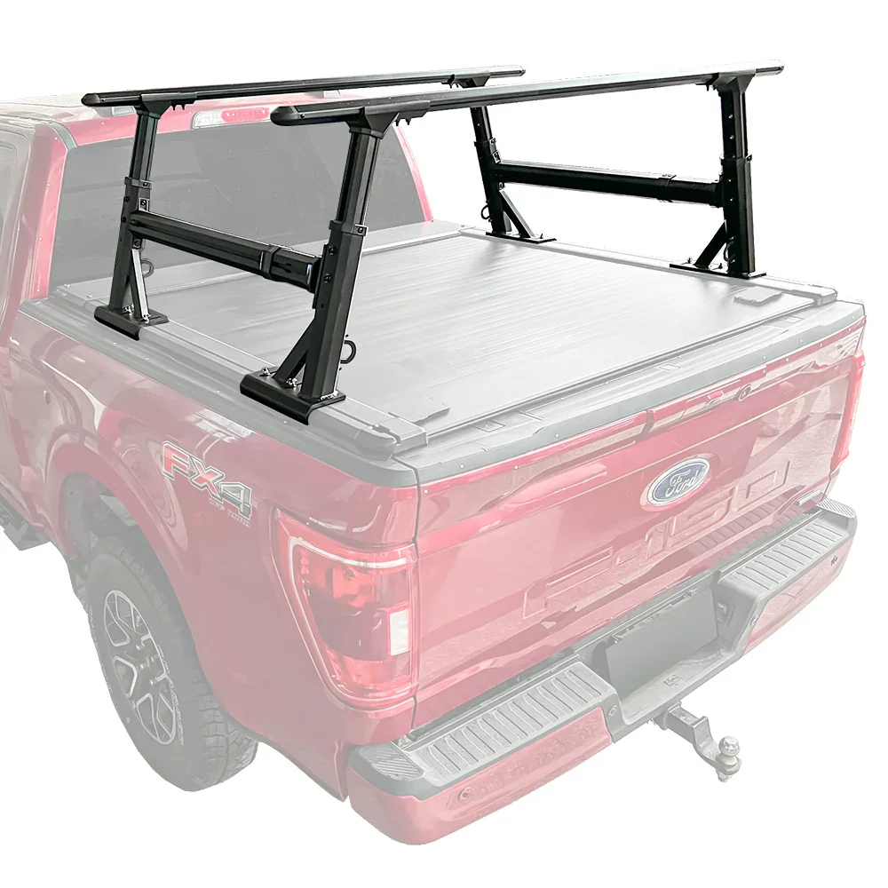 SYNETICUSA® R1S Aluminum Heavy Duty Adjustable Ladder Rack (4.5ft - 5.8ft Cover Mount)