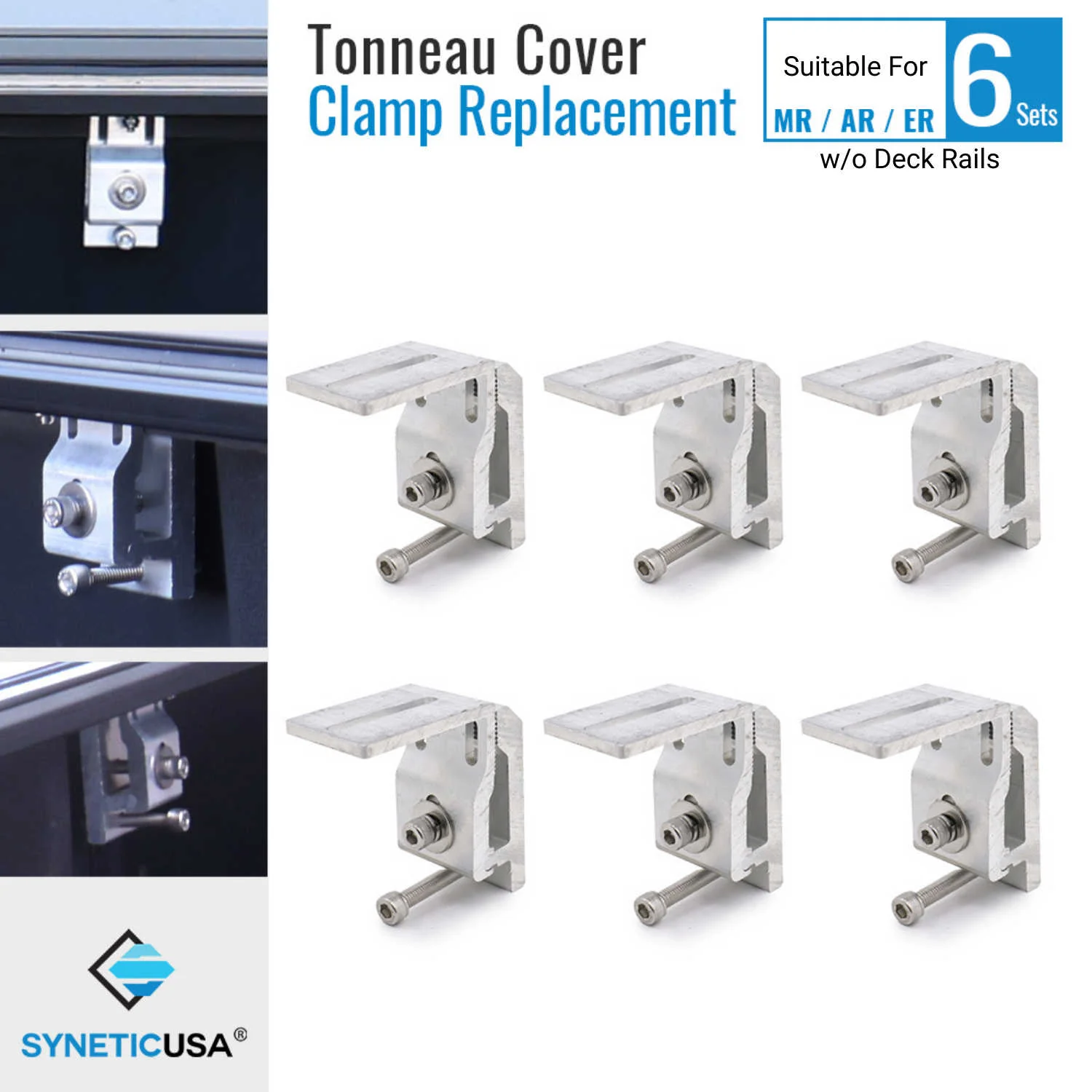 Six Sets of L-Clamps for MR / AR / ER Retractable Stainless Steel