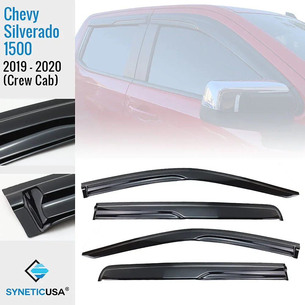 Smoke Window Visor For 2019 - 2020 Silverado 1500 Crew Cab