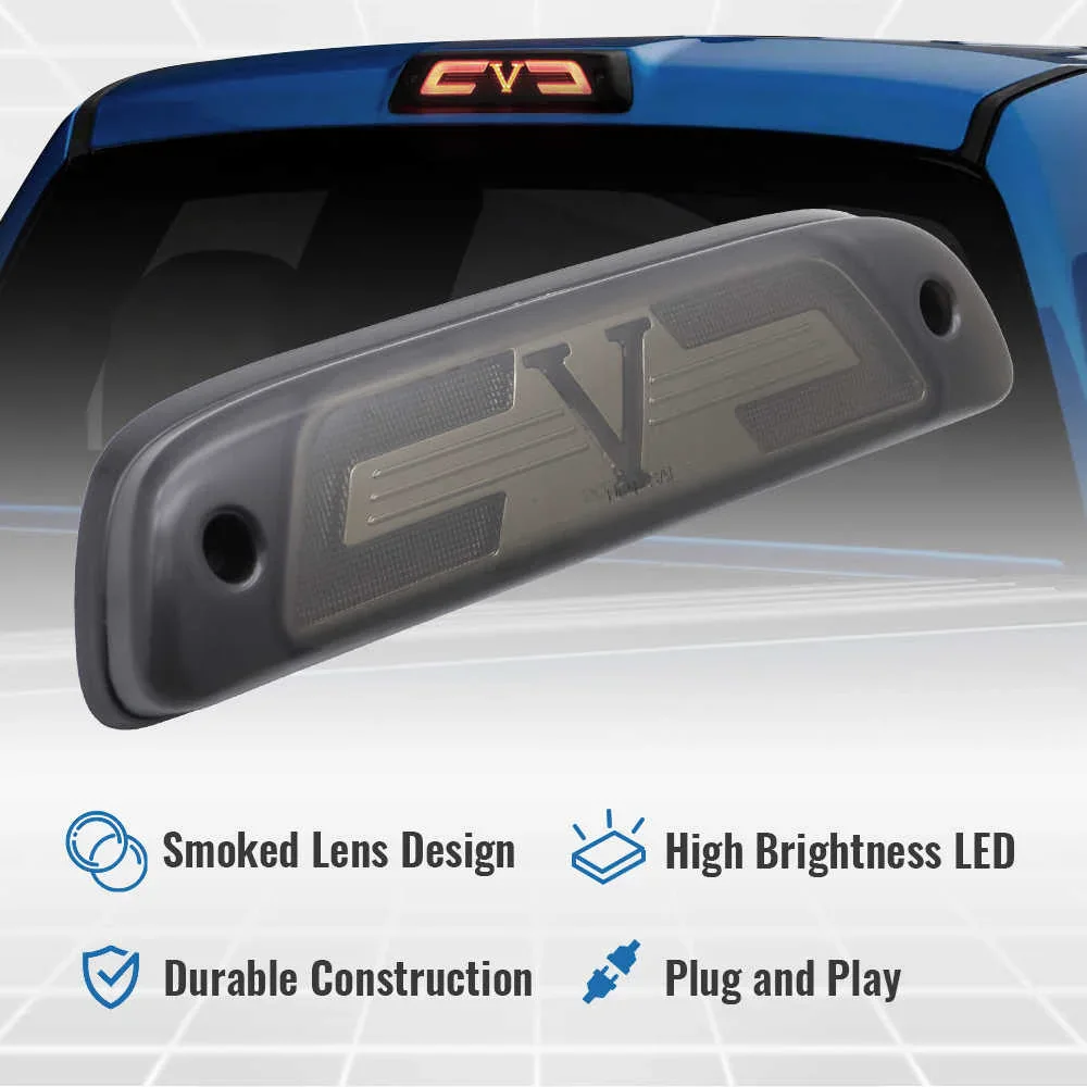 V-Shape Smokes Lens Red LED 3rd Brake Light for 1995-2015 Toyota Tacoma - Image 6