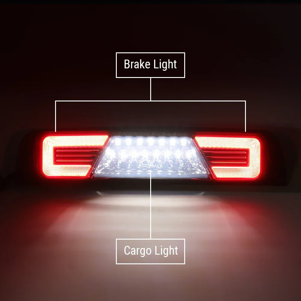Smokes Lens LED 3rd Brake Light for 2009-2018 Ram 1500 Rear Cargo Lamp High Mount Stop Light - Image 2