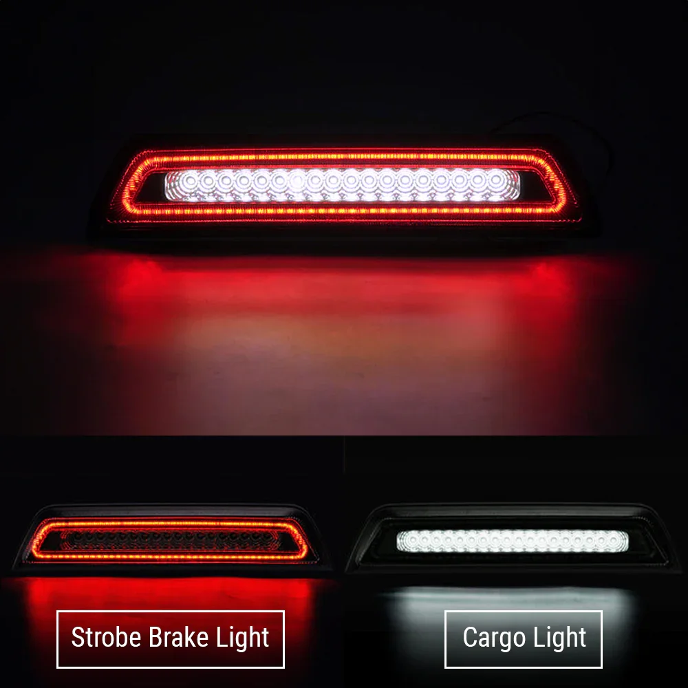 Smokes Lens LED 3rd Brake Light for 2016-2022 Tacoma Rear Cargo Lamp (Strobe on Red) - Image 2