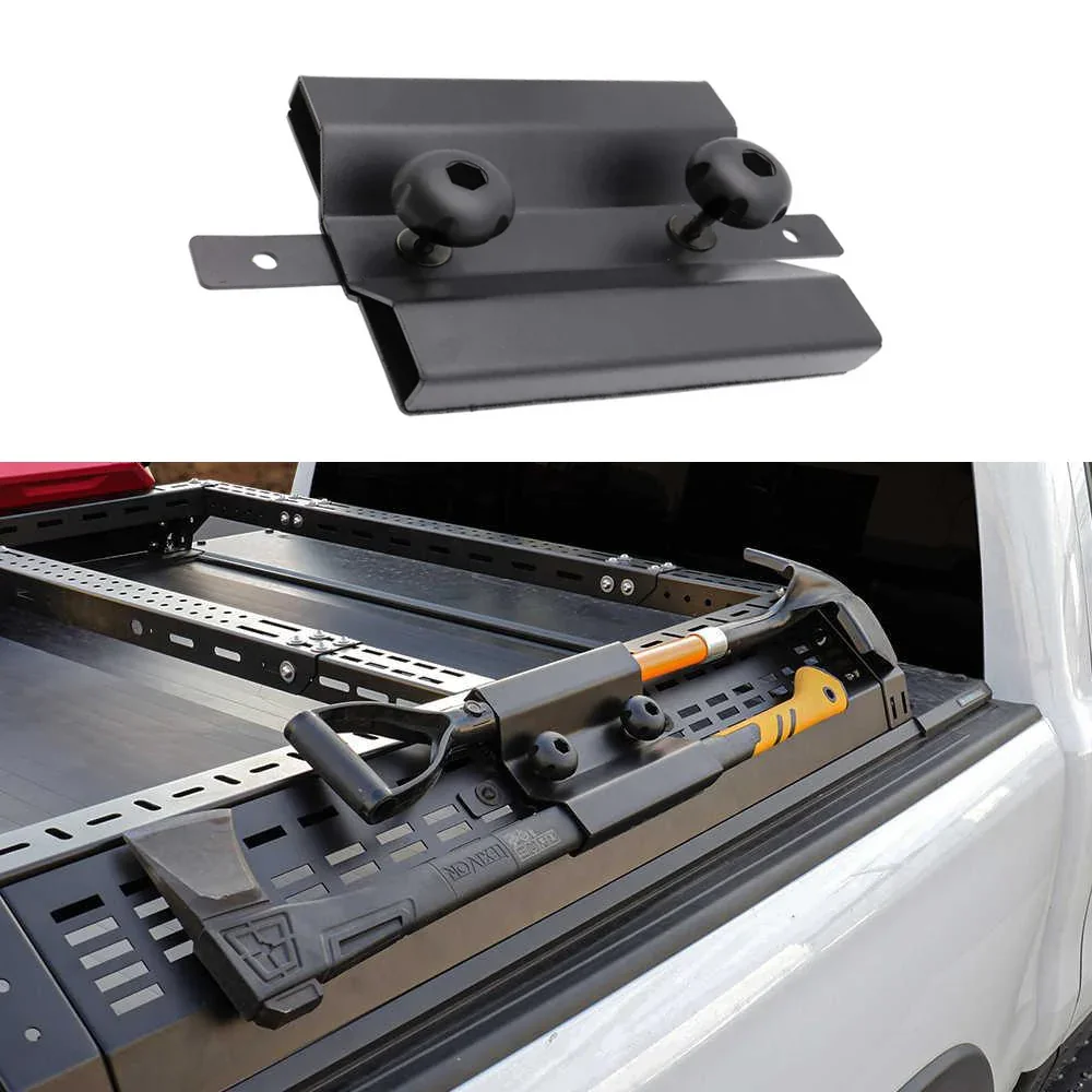 Powder Coated Stainless Steel Axe Shovel Accessory Holder (Compatible With T-Slot Channel)