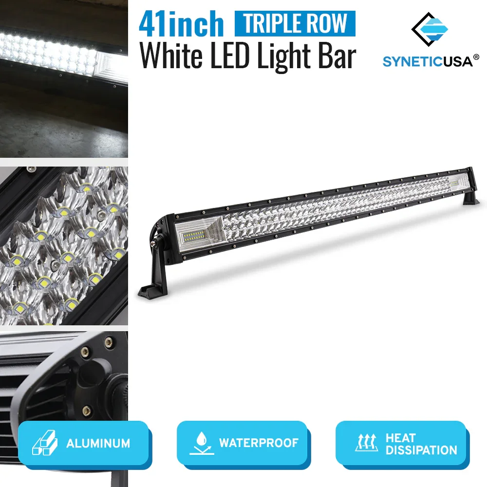 32"-52" Triple Row LED Straight Working Light Bar, Flood Spot Combo Beam, 6000K Waterproof Fog Lights - Image 10