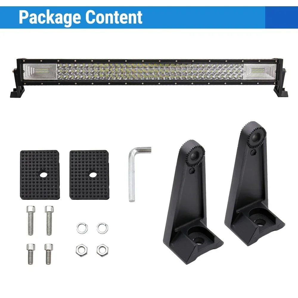 32"-52" Triple Row LED Straight Working Light Bar, Flood Spot Combo Beam, 6000K Waterproof Fog Lights - Image 3