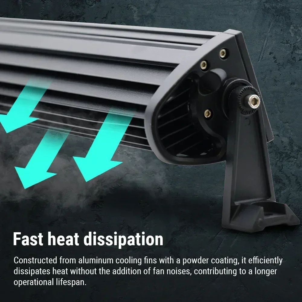 32"-52" Triple Row LED Curved Working Light Bar, Flood Spot Combo Beam, 6000K Waterproof Fog Lights - Image 3