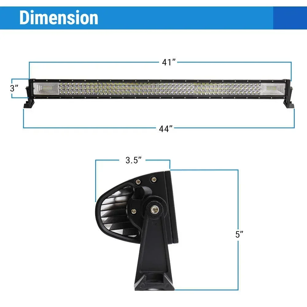 32"-52" Triple Row LED Straight Working Light Bar, Flood Spot Combo Beam, 6000K Waterproof Fog Lights - Image 6