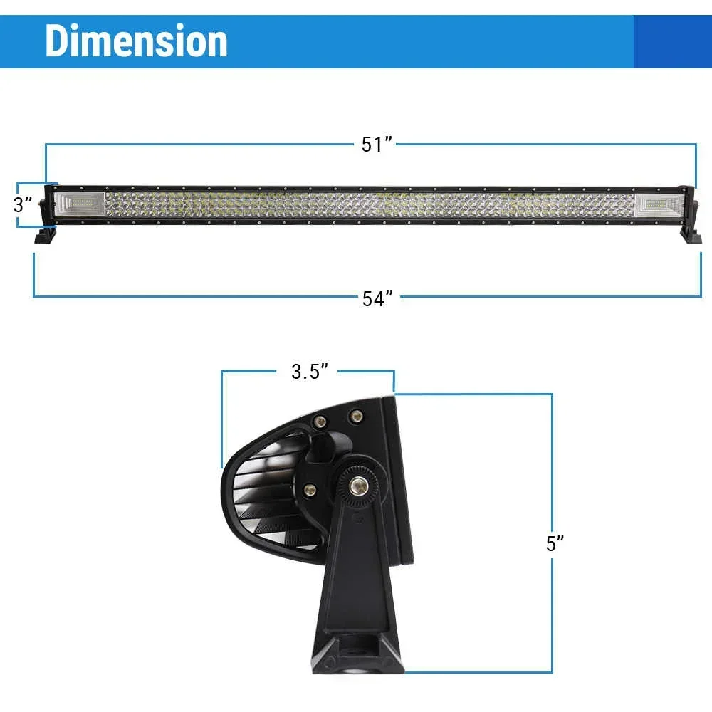 32"-52" Triple Row LED Straight Working Light Bar, Flood Spot Combo Beam, 6000K Waterproof Fog Lights - Image 7