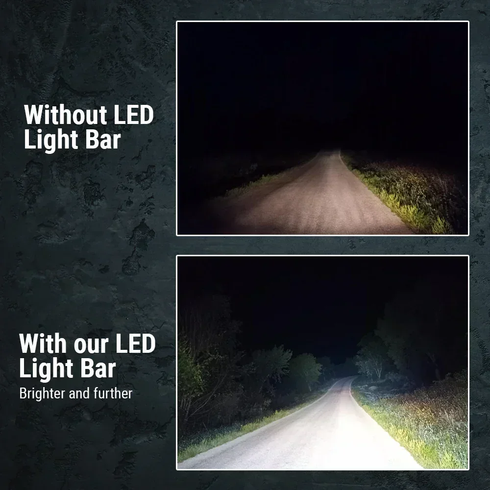 32"-52" Triple Row LED Curved Working Light Bar, Flood Spot Combo Beam, 6000K Waterproof Fog Lights - Image 5