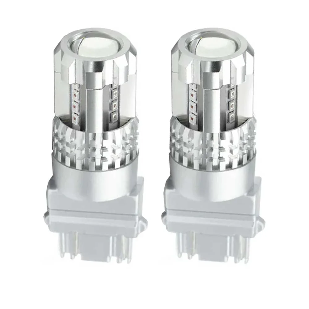 Brilliant Red LED Strobe Brake Light Bulbs - Dual Filament