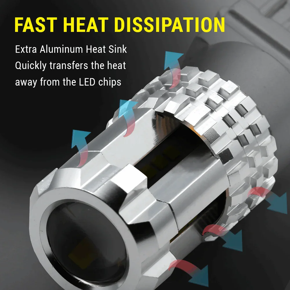 Brilliant Red LED Strobe Brake Light Bulbs - Dual Filament - Image 3