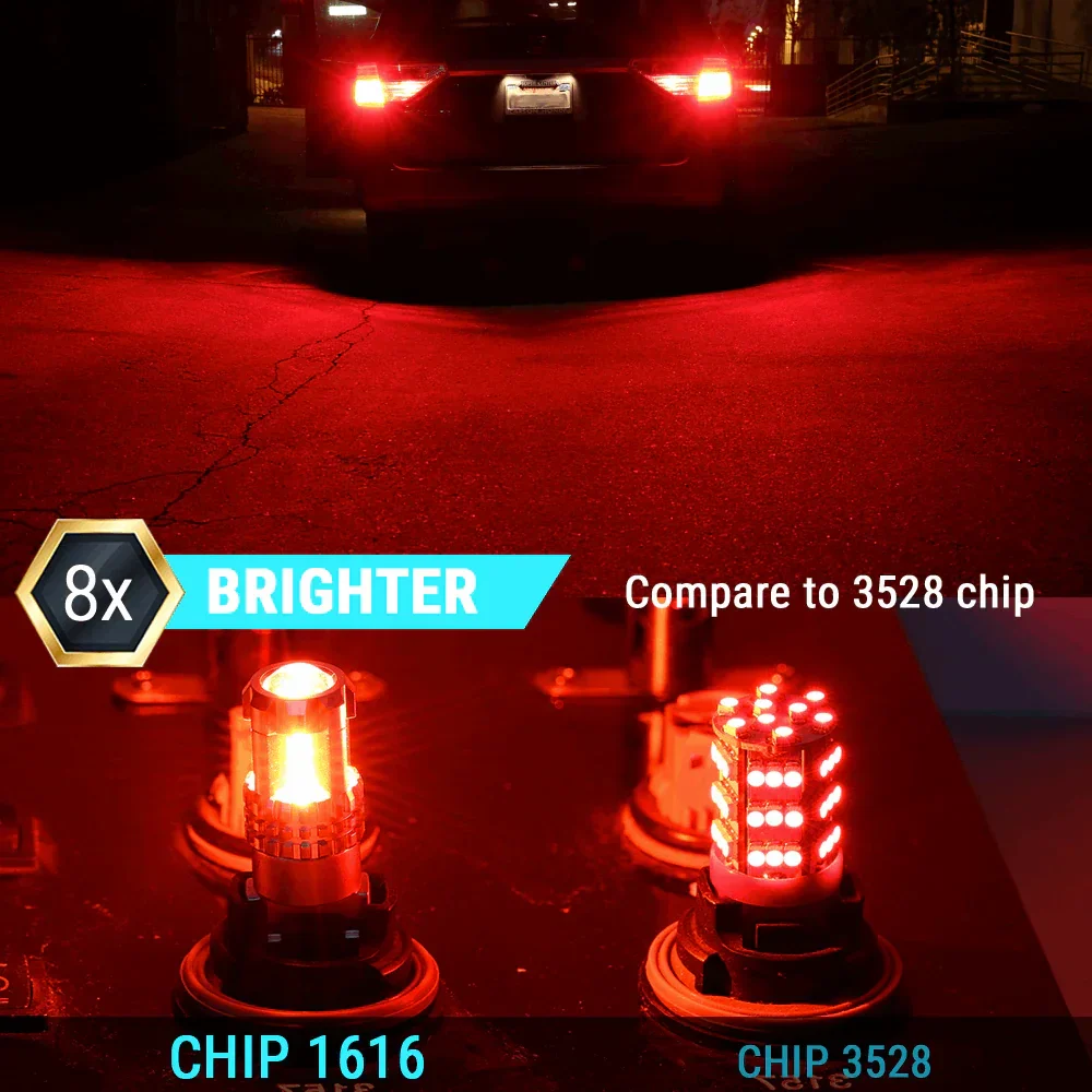 Brilliant Red LED Strobe Brake Light Bulbs - Dual Filament - Image 6