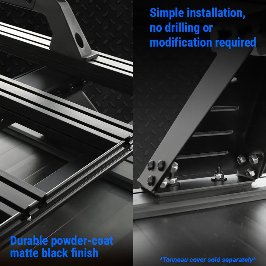 SYNETICUSA® R2 Stainless Steel Heavy Duty Truck Bed Cargo Luggage Rack Kit - Image 5