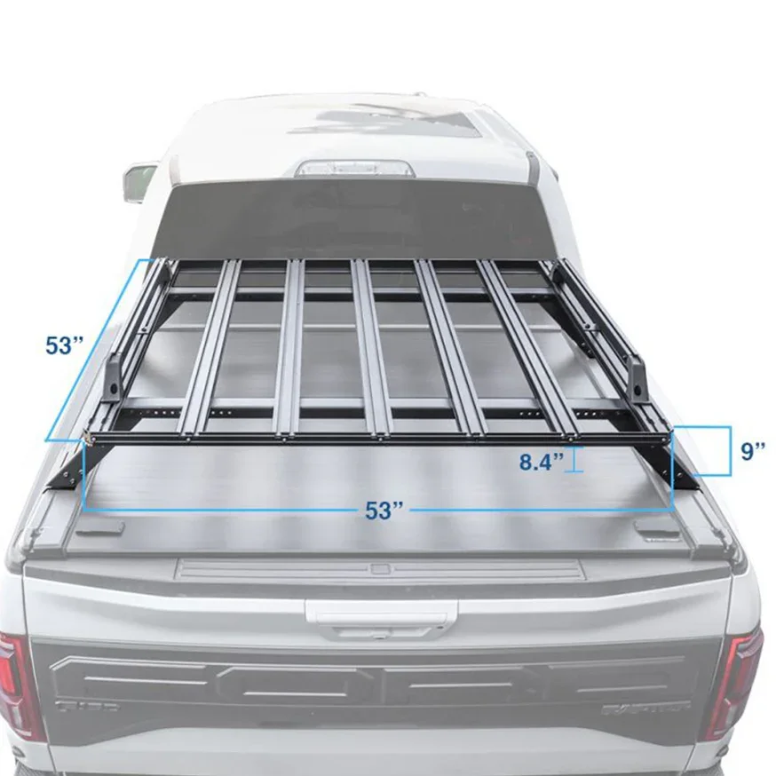 SYNETICUSA® R2 Stainless Steel Heavy Duty Truck Bed Cargo Luggage Rack Kit - Image 8