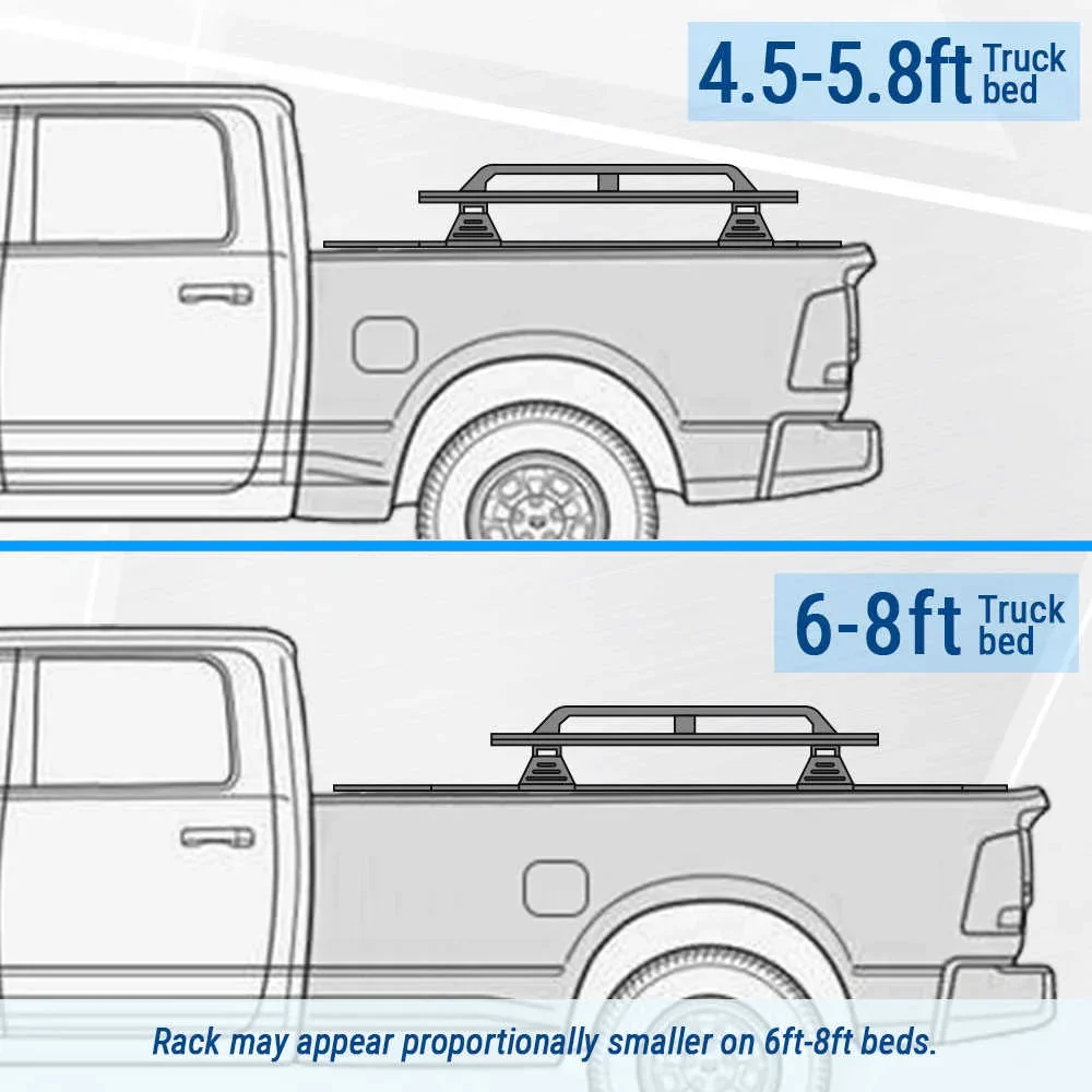 SYNETICUSA® R2 Stainless Steel Heavy Duty Truck Bed Cargo Luggage Rack Kit - Image 9