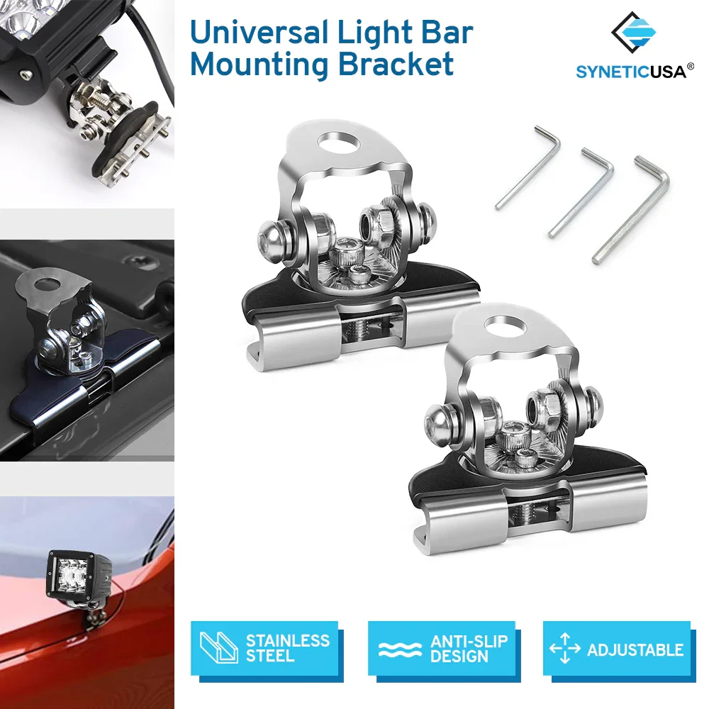 Two Set of Universal Adjustable LED Light Bar Mounting Brackets - Image 6
