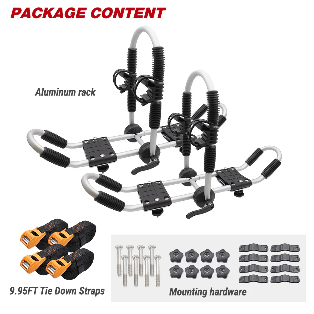 Universal 2-in-1 Aluminum Foldable Canoe / Kayak / Surfboard Carrier Roof Rack J-Bar - Image 3