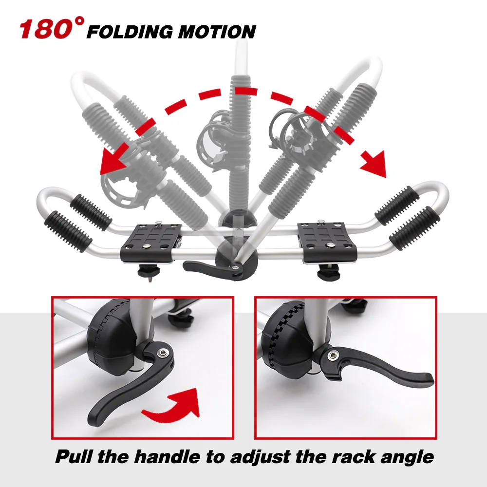 Universal 2-in-1 Aluminum Foldable Canoe / Kayak / Surfboard Carrier Roof Rack J-Bar - Image 5