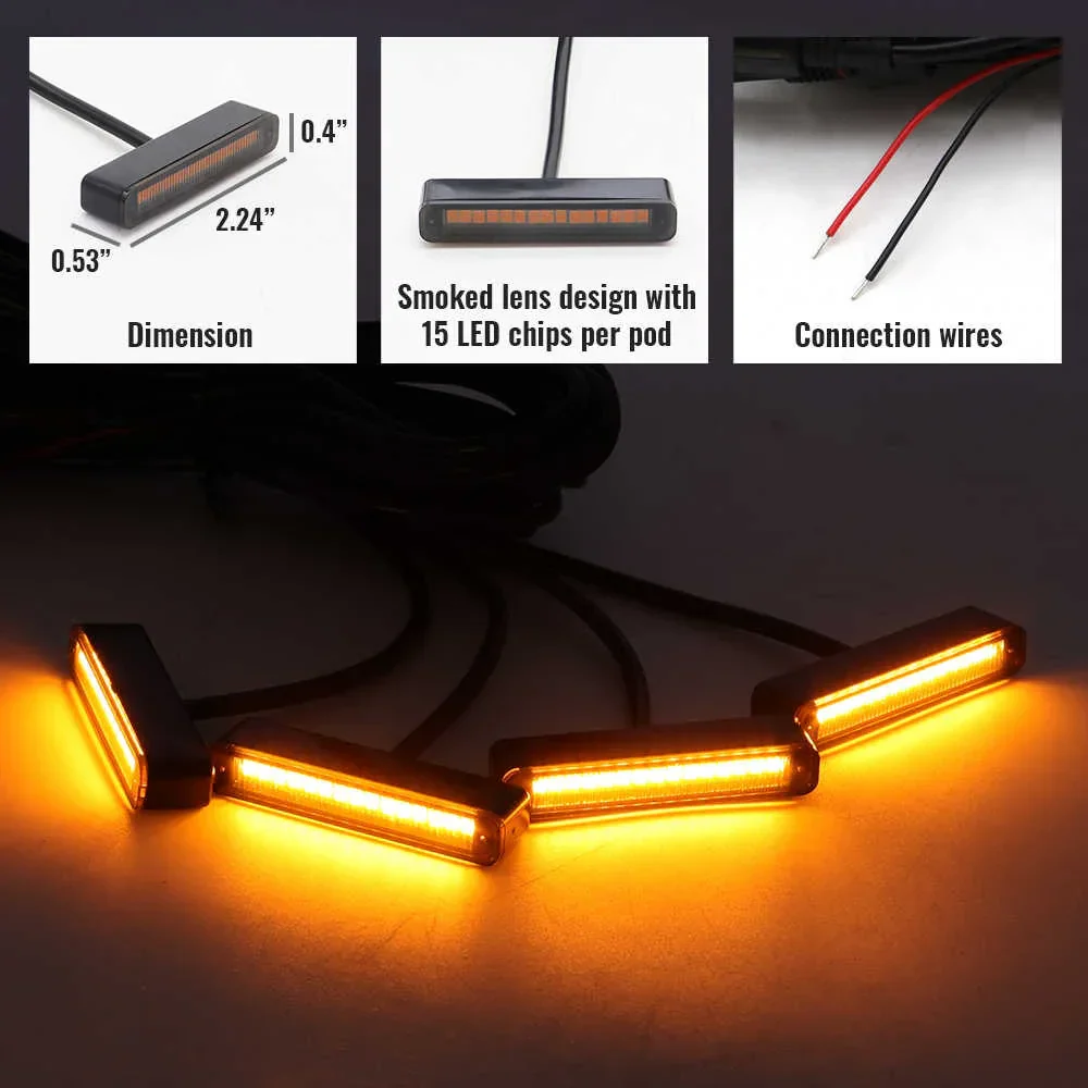 Universal Front Grille LED Light Kit - Amber Pods - Image 4