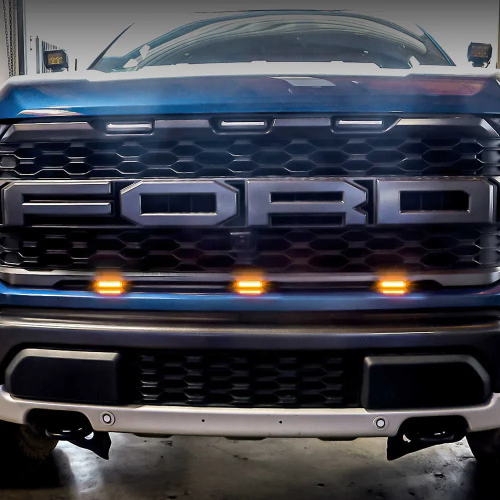 Universal Front Grille LED Light Kit - Amber Pods - Image 8